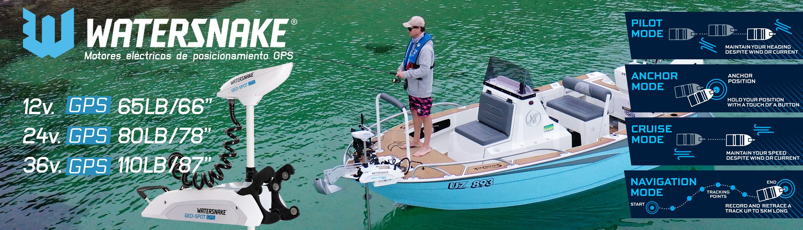 Motores el&eacute;ctricos de posicionamiento GPS Watersnake en 12V, 24V y 36V. Con el mejor precio del mercado. Solo ahora y solo en ONNautic